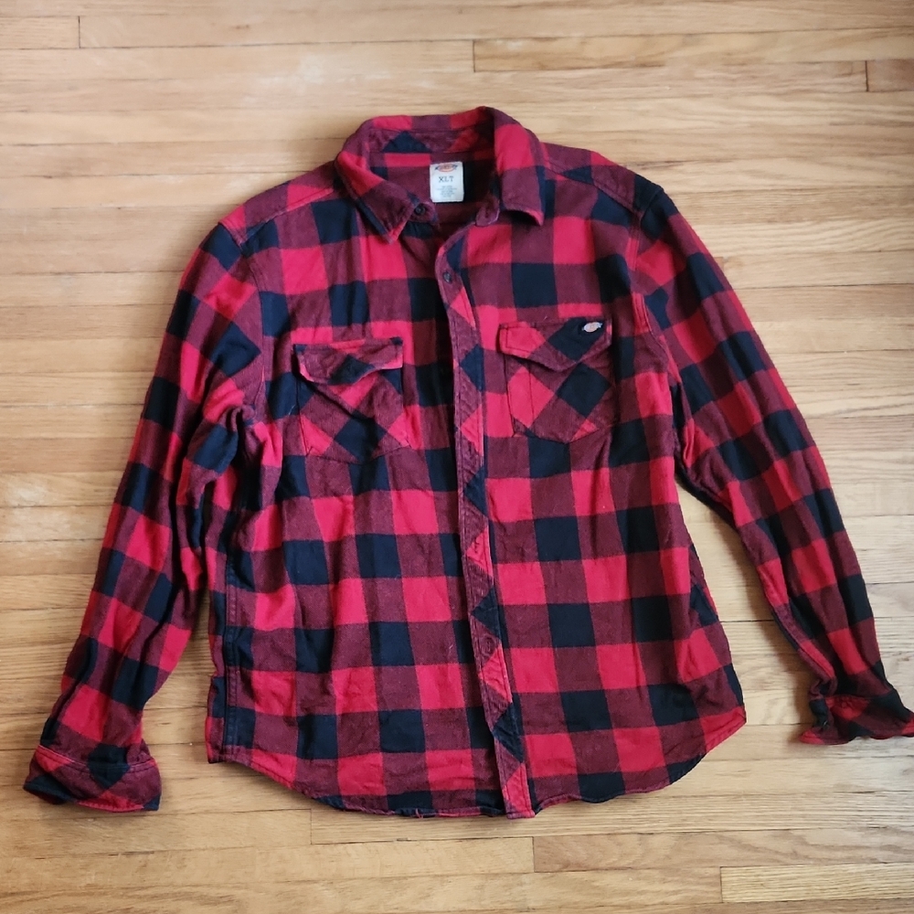 Dickies Red and Black Plaid Shirt